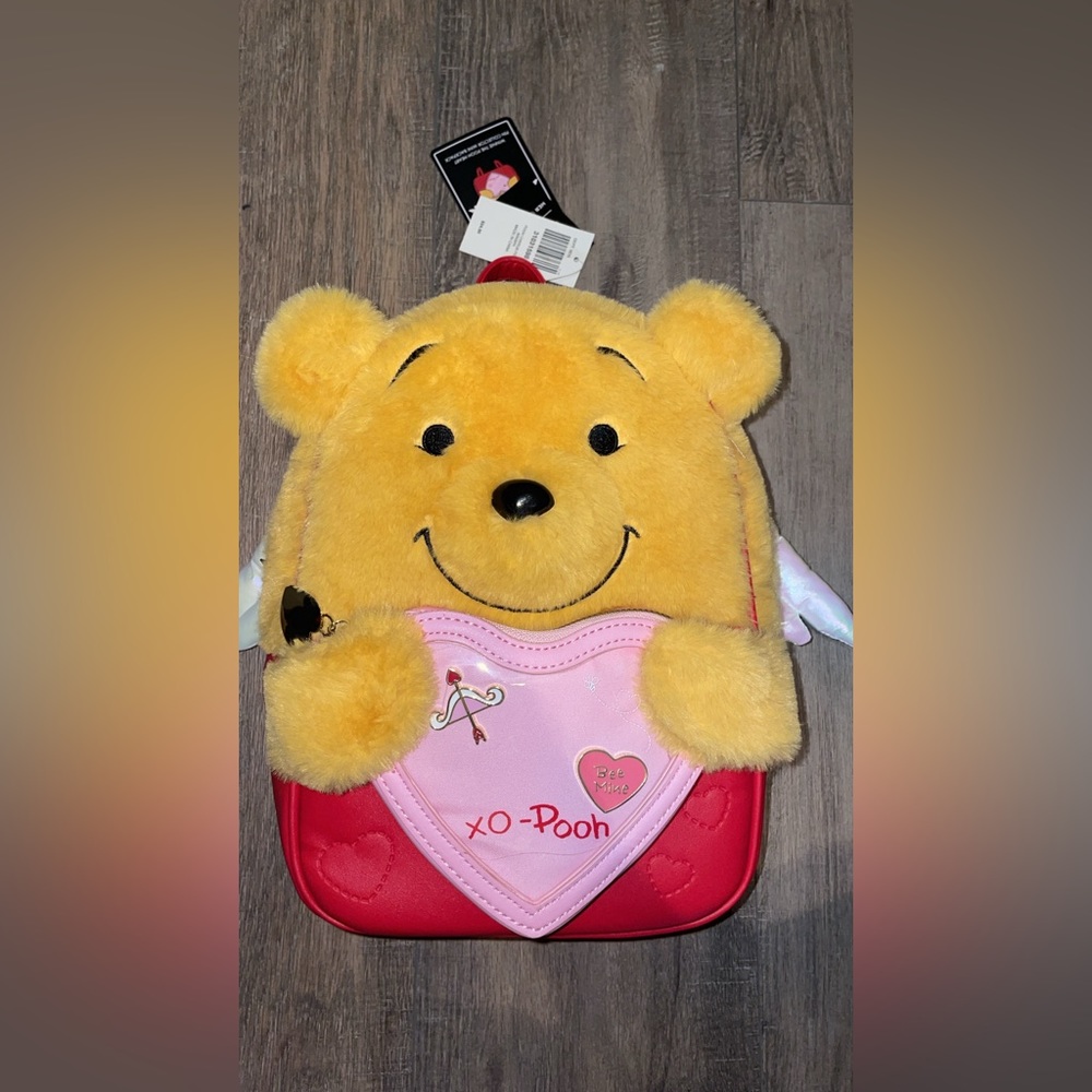 Pooh loungefly fuzzy with 2 pins